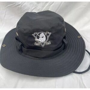 Anaheim Ducks NHL Hockey Black Bucket Sun Boonie Hat Military‎ Fishing NEW